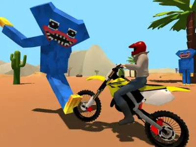 Play Motoracer vs Huggy - Free Motorcycle Game