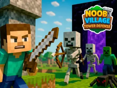 Play Noob Village Tower Defense - Free Tower-defense Game